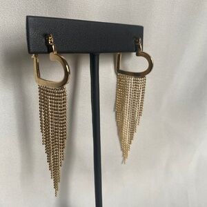 Hart shape chain Ball curtain hanging earrings